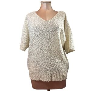 Vintage 80’s Axiom Chunky Knit V Neck Sweater Short Sleeve Size Medium